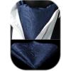 image:imageHISDERN Ascot Ties for Men Paisley Floral Ascot and Pocket Square Set Classic Self Tie Mens Cravat Handkerchief for WeddingA11navy Blue