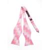 image:imageBow Ties for Men Check Plaid Self Tie Bow Tie and Pocket Square Bowtie Formal Tuxedo Wedding Bowties Handkerchief SetA07pink