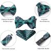 image:imageBow Ties for Men Check Plaid Self Tie Bow Tie and Pocket Square Bowtie Formal Tuxedo Wedding Bowties Handkerchief SetD07green Black