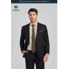 image:imageHISDERN 503 Mens Dress Shirt Slim Fit Long Sleeve Button Down Wrinkle Free Set with Tie Pocket Square Formal Business WeddingBeigeBrown