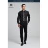 image:imageHISDERN 503 Mens Dress Shirt Slim Fit Long Sleeve Button Down Wrinkle Free Set with Tie Pocket Square Formal Business WeddingBlack2Plaid