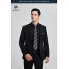 image:imageHISDERN 503 Mens Dress Shirt Slim Fit Long Sleeve Button Down Wrinkle Free Set with Tie Pocket Square Formal Business WeddingBlack2Plaid