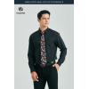 image:imageHISDERN 503 Mens Dress Shirt Slim Fit Long Sleeve Button Down Wrinkle Free Set with Tie Pocket Square Formal Business WeddingBlackFloral