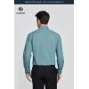 image:imageHISDERN 503 Mens Dress Shirt Slim Fit Long Sleeve Button Down Wrinkle Free Set with Tie Pocket Square Formal Business WeddingBlue3Striped