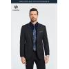 image:imageHISDERN 503 Mens Dress Shirt Slim Fit Long Sleeve Button Down Wrinkle Free Set with Tie Pocket Square Formal Business WeddingBlue4Paisley
