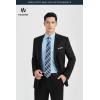 image:imageHISDERN 503 Mens Dress Shirt Slim Fit Long Sleeve Button Down Wrinkle Free Set with Tie Pocket Square Formal Business WeddingBlueStriepd