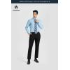 image:imageHISDERN 503 Mens Dress Shirt Slim Fit Long Sleeve Button Down Wrinkle Free Set with Tie Pocket Square Formal Business WeddingBlueStriepd