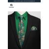 image:imageHISDERN 503 Mens Dress Shirt Slim Fit Long Sleeve Button Down Wrinkle Free Set with Tie Pocket Square Formal Business WeddingGreen2Paisley