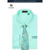 image:imageHISDERN 503 Mens Dress Shirt Slim Fit Long Sleeve Button Down Wrinkle Free Set with Tie Pocket Square Formal Business WeddingGreen3Floral