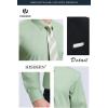 image:imageHISDERN 503 Mens Dress Shirt Slim Fit Long Sleeve Button Down Wrinkle Free Set with Tie Pocket Square Formal Business WeddingGreen4Plaid