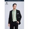 image:imageHISDERN 503 Mens Dress Shirt Slim Fit Long Sleeve Button Down Wrinkle Free Set with Tie Pocket Square Formal Business WeddingGreen4Plaid