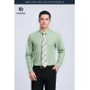 image:imageHISDERN 503 Mens Dress Shirt Slim Fit Long Sleeve Button Down Wrinkle Free Set with Tie Pocket Square Formal Business WeddingGreen4Plaid