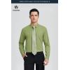image:imageHISDERN 503 Mens Dress Shirt Slim Fit Long Sleeve Button Down Wrinkle Free Set with Tie Pocket Square Formal Business WeddingGreen5Paisley