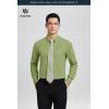 image:imageHISDERN 503 Mens Dress Shirt Slim Fit Long Sleeve Button Down Wrinkle Free Set with Tie Pocket Square Formal Business WeddingGreen5Paisley
