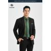 image:imageHISDERN 503 Mens Dress Shirt Slim Fit Long Sleeve Button Down Wrinkle Free Set with Tie Pocket Square Formal Business WeddingGreenStriped