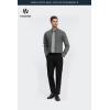 image:imageHISDERN 503 Mens Dress Shirt Slim Fit Long Sleeve Button Down Wrinkle Free Set with Tie Pocket Square Formal Business WeddingGreyPattern