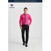 image:imageHISDERN 503 Mens Dress Shirt Slim Fit Long Sleeve Button Down Wrinkle Free Set with Tie Pocket Square Formal Business WeddingHot PinkPaisley