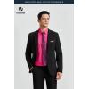 image:imageHISDERN 503 Mens Dress Shirt Slim Fit Long Sleeve Button Down Wrinkle Free Set with Tie Pocket Square Formal Business WeddingHot PinkPaisley