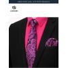 image:imageHISDERN 503 Mens Dress Shirt Slim Fit Long Sleeve Button Down Wrinkle Free Set with Tie Pocket Square Formal Business WeddingHot PinkPaisley