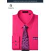 image:imageHISDERN 503 Mens Dress Shirt Slim Fit Long Sleeve Button Down Wrinkle Free Set with Tie Pocket Square Formal Business WeddingHot PinkPaisley