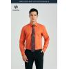 image:imageHISDERN 503 Mens Dress Shirt Slim Fit Long Sleeve Button Down Wrinkle Free Set with Tie Pocket Square Formal Business WeddingOrangePaisley