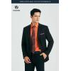 image:imageHISDERN 503 Mens Dress Shirt Slim Fit Long Sleeve Button Down Wrinkle Free Set with Tie Pocket Square Formal Business WeddingOrangePaisley