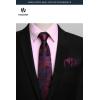 image:imageHISDERN 503 Mens Dress Shirt Slim Fit Long Sleeve Button Down Wrinkle Free Set with Tie Pocket Square Formal Business WeddingPinkPaisley