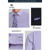 image:imageHISDERN 503 Mens Dress Shirt Slim Fit Long Sleeve Button Down Wrinkle Free Set with Tie Pocket Square Formal Business WeddingPurple2Plaid