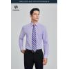 image:imageHISDERN 503 Mens Dress Shirt Slim Fit Long Sleeve Button Down Wrinkle Free Set with Tie Pocket Square Formal Business WeddingPurple2Plaid