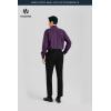 image:imageHISDERN 503 Mens Dress Shirt Slim Fit Long Sleeve Button Down Wrinkle Free Set with Tie Pocket Square Formal Business WeddingPurpleStriepd