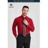 image:imageHISDERN 503 Mens Dress Shirt Slim Fit Long Sleeve Button Down Wrinkle Free Set with Tie Pocket Square Formal Business WeddingRed2Paisley