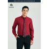 image:imageHISDERN 503 Mens Dress Shirt Slim Fit Long Sleeve Button Down Wrinkle Free Set with Tie Pocket Square Formal Business WeddingRedPaisley