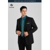 image:imageHISDERN 503 Mens Dress Shirt Slim Fit Long Sleeve Button Down Wrinkle Free Set with Tie Pocket Square Formal Business WeddingTealPaisley