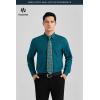 image:imageHISDERN 503 Mens Dress Shirt Slim Fit Long Sleeve Button Down Wrinkle Free Set with Tie Pocket Square Formal Business WeddingTealPaisley