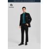 image:imageHISDERN 503 Mens Dress Shirt Slim Fit Long Sleeve Button Down Wrinkle Free Set with Tie Pocket Square Formal Business WeddingTealPaisley