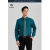 image:imageHISDERN 503 Mens Dress Shirt Slim Fit Long Sleeve Button Down Wrinkle Free Set with Tie Pocket Square Formal Business WeddingTealPaisley