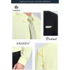 image:imageHISDERN 503 Mens Dress Shirt Slim Fit Long Sleeve Button Down Wrinkle Free Set with Tie Pocket Square Formal Business WeddingYellow2Striped