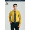 image:imageHISDERN 503 Mens Dress Shirt Slim Fit Long Sleeve Button Down Wrinkle Free Set with Tie Pocket Square Formal Business WeddingYellowStriped