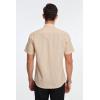 image:imageHISDERN Mens Short Sleeve Dress Shirts Oxford Solid Casual Button Dwon Collar Shirt with Pocket Regular Fit BusinessBeige