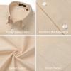 image:imageHISDERN Mens Short Sleeve Dress Shirts Oxford Solid Casual Button Dwon Collar Shirt with Pocket Regular Fit BusinessBeige