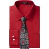 image:imageHISDERN 503 Mens Dress Shirt Slim Fit Long Sleeve Button Down Wrinkle Free Set with Tie Pocket Square Formal Business WeddingRed2Paisley
