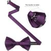 image:imageHISDERN Bow Ties for Men Pretied Bowties Classic Formal Business Bow Tie Adjustable Tuxedo Bowtie for Wedding PartyA20dark Purple