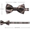 image:imageHISDERN Bow Ties for Men Pretied Bowties Classic Formal Business Bow Tie Adjustable Tuxedo Bowtie for Wedding PartyB1brown Plaid