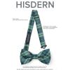 image:imageHISDERN Bow Ties for Men Pretied Bowties Classic Formal Business Bow Tie Adjustable Tuxedo Bowtie for Wedding PartyB1green Plaid