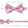 image:imageHISDERN Bow Ties for Men Pretied Bowties Classic Formal Business Bow Tie Adjustable Tuxedo Bowtie for Wedding PartyB1pink Plaid 2