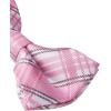 image:imageHISDERN Bow Ties for Men Pretied Bowties Classic Formal Business Bow Tie Adjustable Tuxedo Bowtie for Wedding PartyB1pink Plaid 2