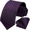 image:imageHISDERN Polka Dot Ties for Men Classic Silk Ties and Pocket Square Formal Business Necktie Handkerchief Wedding PartyGpurple