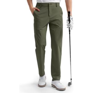 image:imageHISDERN AIR 501 Mens Golf Pants  Lightweight DryFit 4Way Stretch Breathable for Casual amp BusinessGreen