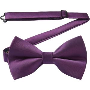 image:imageHISDERN Bow Ties for Men Pretied Bowties Classic Formal Business Bow Tie Adjustable Tuxedo Bowtie for Wedding PartyA20dark Purple