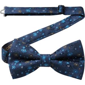 image:imageHISDERN Bow Ties for Men Pretied Bowties Classic Formal Business Bow Tie Adjustable Tuxedo Bowtie for Wedding PartyB3blue Floral